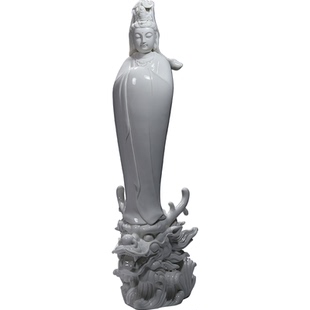 微美德化陶瓷21寸立龙观音观音佛像 观音菩萨 供用品德化白瓷菩萨