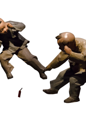 放鞭炮雕像玻璃钢园林景观定制