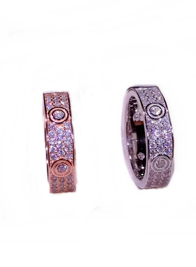 满天星18k玫瑰金求婚情侣对戒