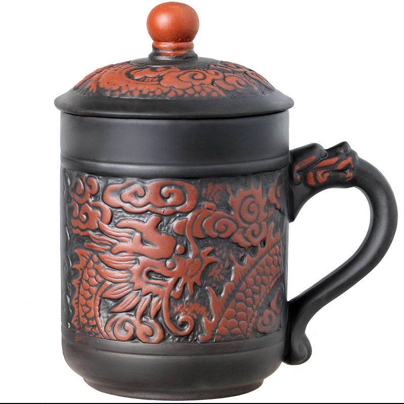 陶瓷紫砂茶杯宜兴带盖功夫礼品
