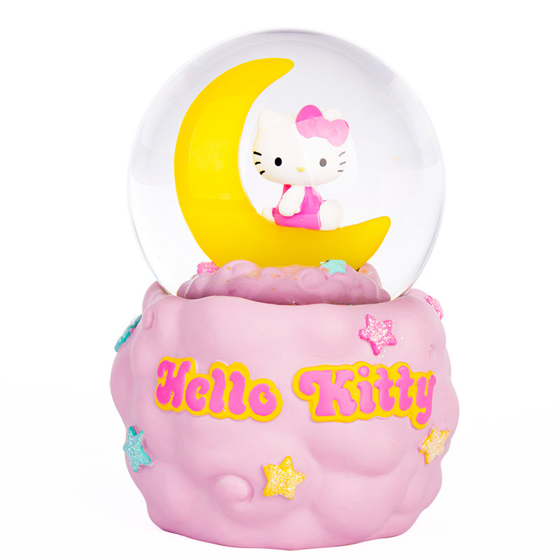jarll水晶球摆件装饰生日礼物送女生儿童kitty月亮精致带灯光亮片