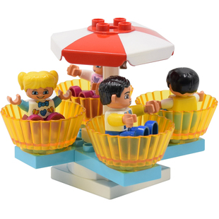 大颗粒积木游乐场配件零散件摩天轮秋千滑梯旋转木马益智拼插玩具