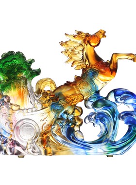 琉璃马上发财风水乔迁新居工艺品