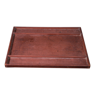 清代楠木胎朱漆大呈盘古董收藏真品文房收纳盘书房桌面摆件文房盘