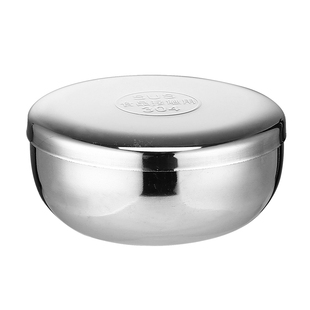 包邮 不锈钢韩式单层带盖米饭碗蒸饭碗泡菜碗 韩国料理小碗留样盒