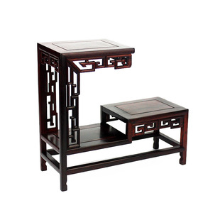 酸枝木小多宝格古玩茶壶饰品摆件架子红木博古架花瓶奇石高低底座