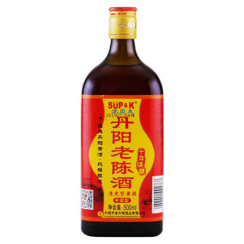 金丹阳黄酒 苏贝克12°十年老陈酒500ml 半甜型糯米黄酒