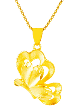 越南沙金项链女仿24K金首饰久不掉色正品蝴蝶吊坠镀金纯金色