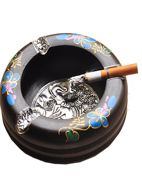 泰国进口奢华欧式复古烟灰缸个性创意时尚客厅办公室彩色烟缸摆设