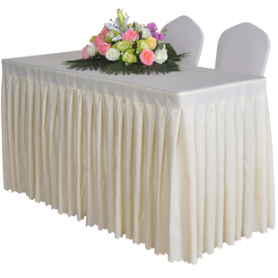 会议桌布红色长条桌布桌裙定制办公桌布签到会展墨绿长方形桌套