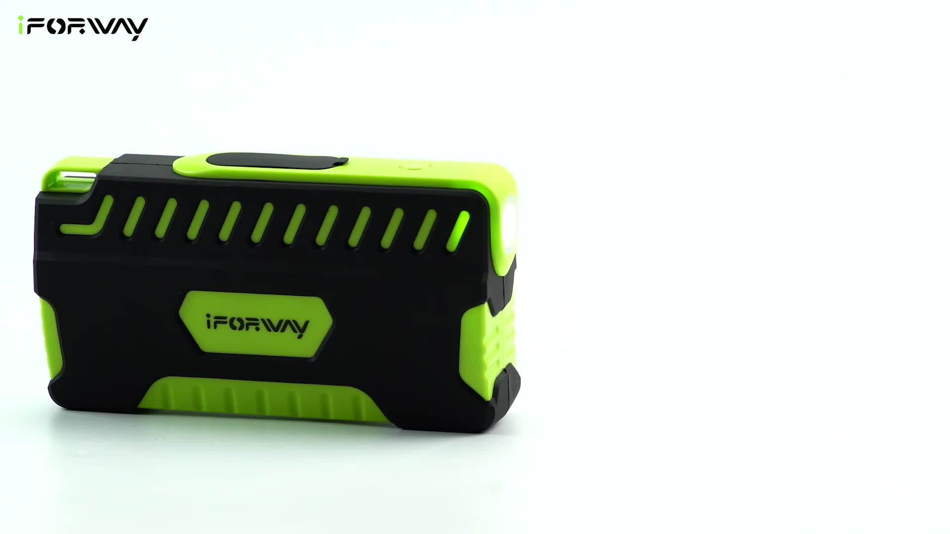 400a Peak 12000mah Portable Car Jump Starter With Smart Jumper Cables