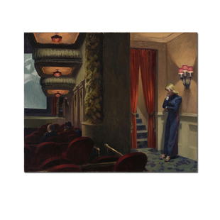 爱德华霍普现代小众装饰画 纽约电影院 北欧玄关美式卧室餐厅挂画