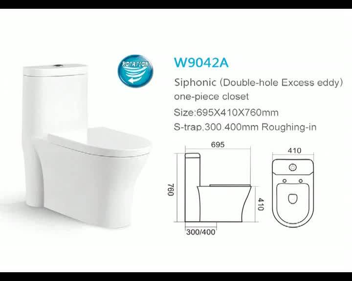 Top Quality Siphonic Ceramic Water Ridge One Piece Dual Flush Toilet