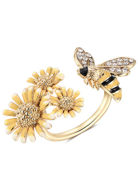 戒指hummingj可爱蜜蜂女森系