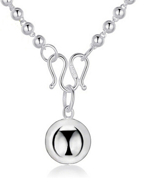 足银银短款吊坠时尚风复古毛衣链