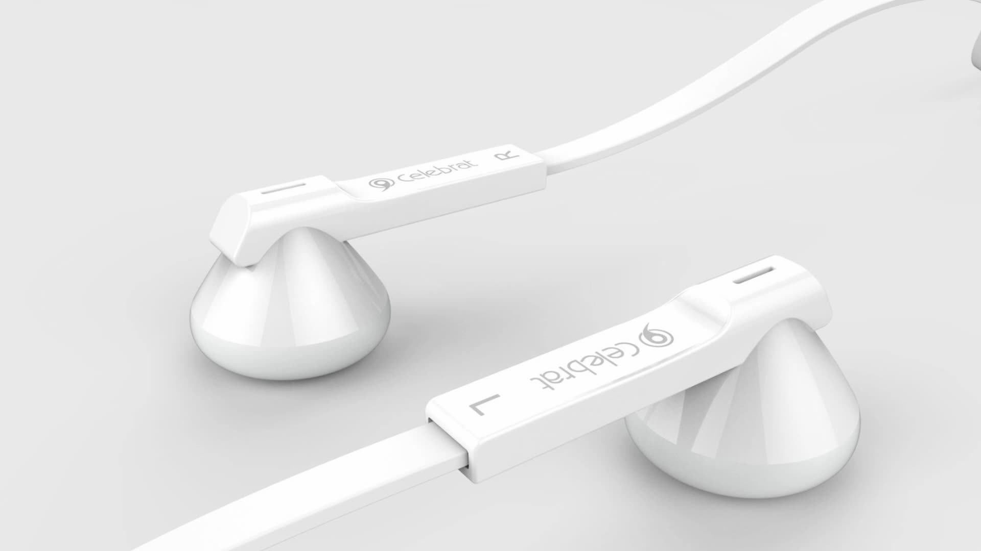 Model D4 White Black Earphones 3.5mm Inear Headphones With Mic Remote