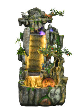 流水生财中式风落地摆件假山流水