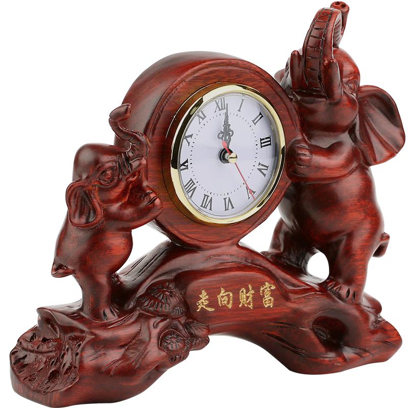 东阳生肖猪实木质时钟工艺品