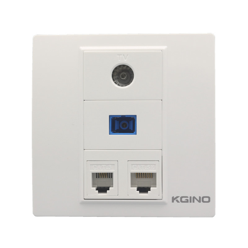 康吉诺86型网络电话SC光纤TV有线电视插座电脑光钎电视宽带口面板