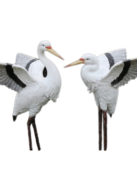 树脂假山玻璃钢庭院仙鹤仿真动物