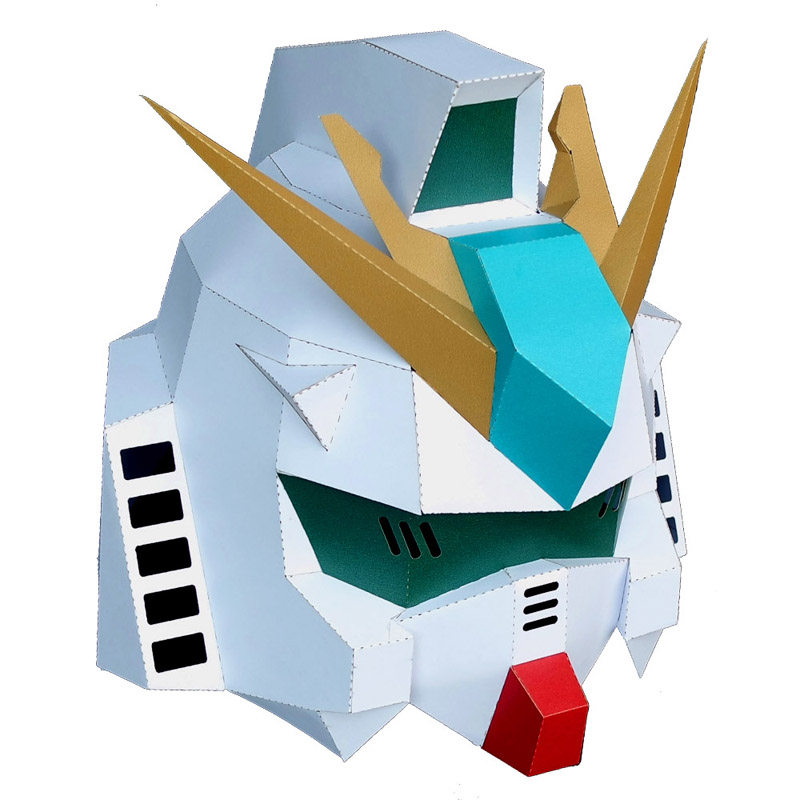 创意机器人头套机动战士高达面具gundam头盔可头戴敢达头像纸模型