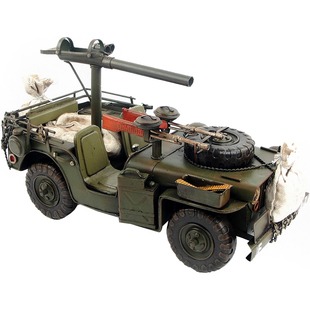 复古铁皮军车装饰摆件1940年威利斯吉普车精细版手工仿古铁艺礼物