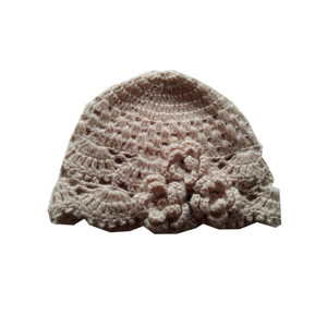 秋冬新款复古宫廷名媛手工钩花镂空立体花朵马海毛线包头针织帽子