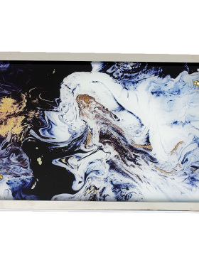 北欧风铜把手玻璃茶具云雾纹托盘