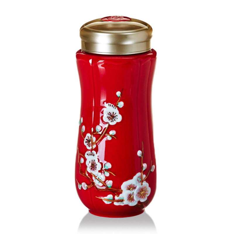 乾唐轩台湾鎏金陶瓷礼品水杯子