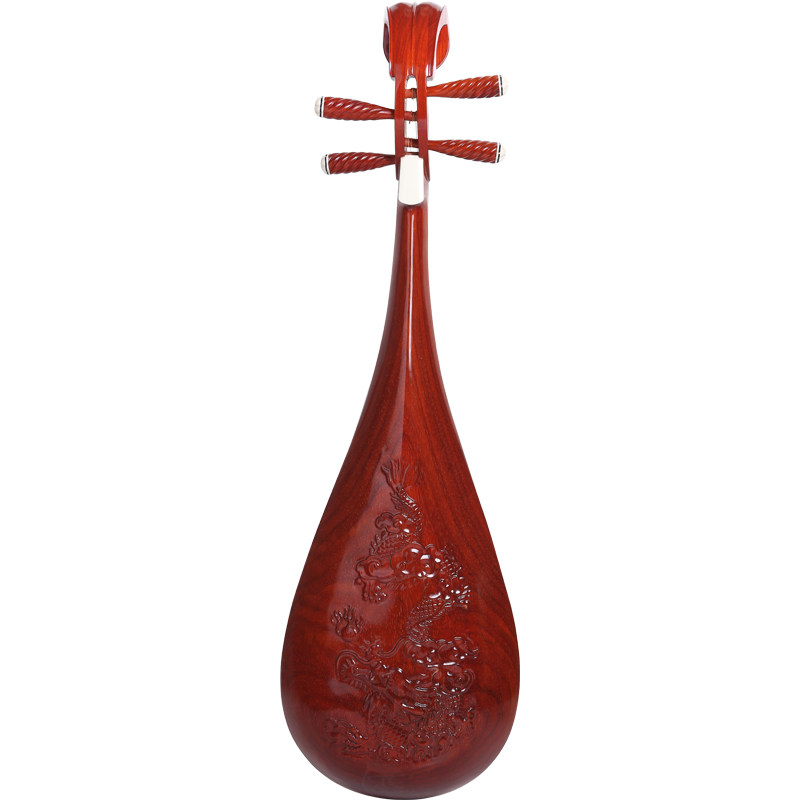 梵巢弹拨乐器红木雕龙成人琵琶乐器厂家促销老师手工制作送配件盒