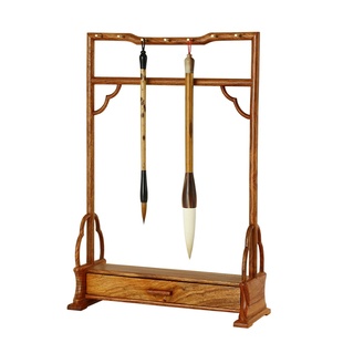 明式抽屉笔挂 抽屉式博古架创意 简约毛笔架笔挂实木 现代 创意多功能 新中式学生复古挂毛笔挂的笔架摆件