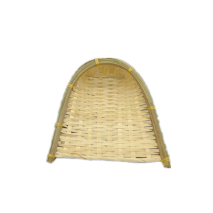 手工竹编畚箕开口小簸箕幼儿园画画创意挂饰DIY竹制品筲箕竹筛子