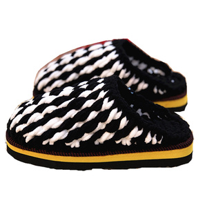 纯手工编织冰条线拖鞋居家成人粗毛线钩织防滑保暖拖鞋成品包邮