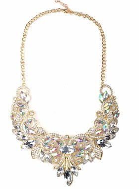 奢华大牌彩色宝石晚宴配饰品项链