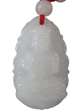 白玉属鸡守护神不动尊菩萨吊坠