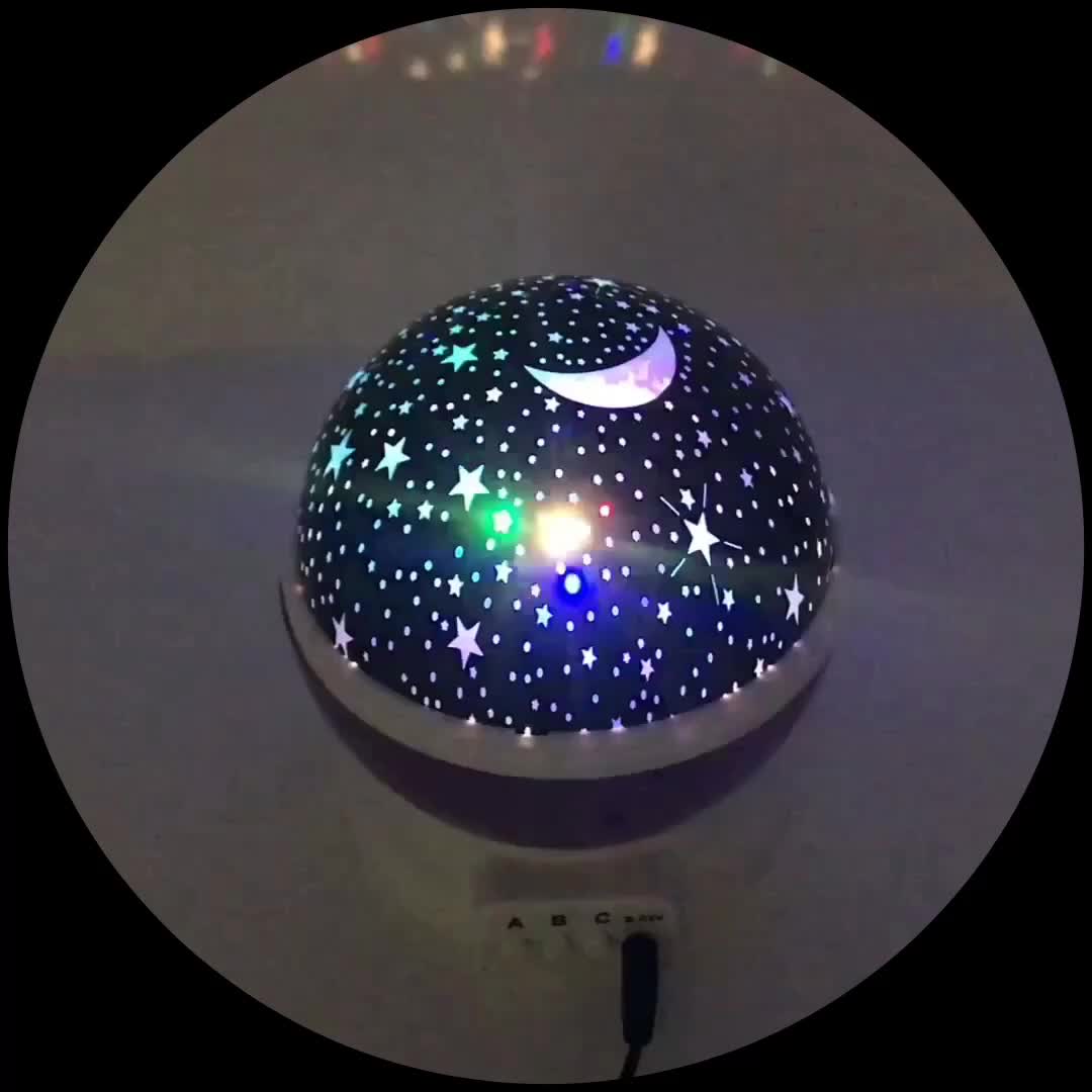 Romantic Room Led Sky Night Rotating Star Projector Lamp With Usb Cable