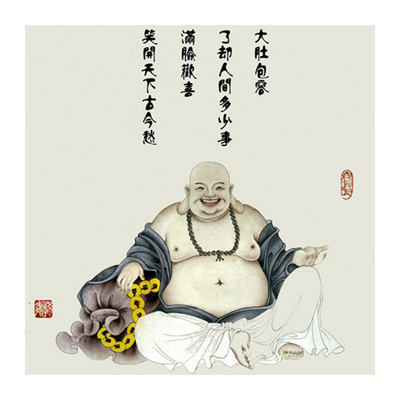 新款笑口常开弥勒佛餐厅风钻石画