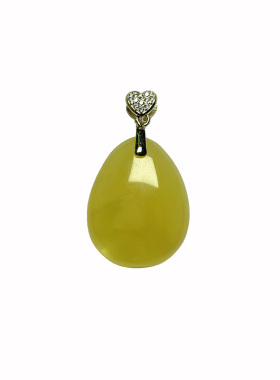 天然蜜蜡项链鸡油黄白花蜜老蜜蜡