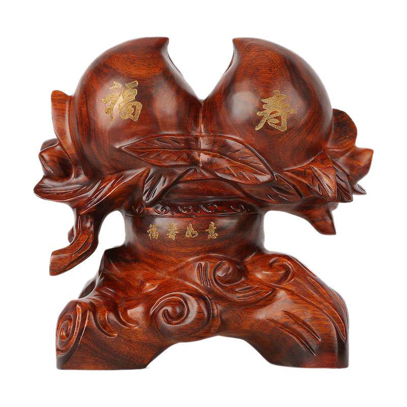 福寿双全木雕摆件工艺品送老年人