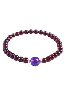 石榴石串珠单圈原创百搭水晶手链