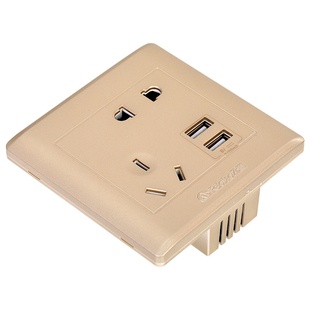 飞雕墙壁带USB五孔插座接口的充电面板86型多口白色灰色金色可选