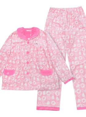 花雨伞女士秋冬家居服加绒保暖