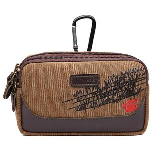 澳利手机包男腰包穿皮带老年人手机袋帆布多功能腰间手机套挂腰包