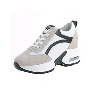 33码34女士老爹鞋2019新款厚底松糕跟真皮休闲运动鞋旅游鞋小白鞋