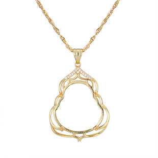 s925纯银佛公吊坠托镶嵌翡翠小佛公吊坠空托 站佛佛公镶嵌吊坠托