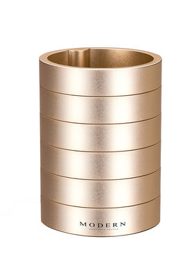 摩登Modern铝合金简约笔筒高档金属笔筒办公摆件变形笔筒时尚创意