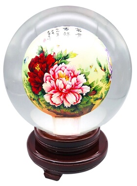 新品诚信内画水晶球客厅开业摆件