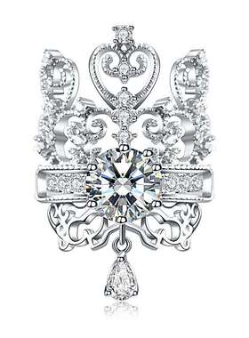 925纯银镀金二合一为爱加冕戒指