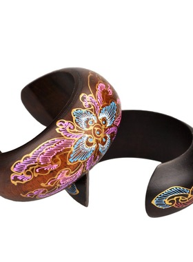 彩绘实木泰国时尚风百搭挂饰手镯