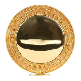 欧斯特 准提镜摆件 家用客厅家居准提像宝镜装饰铜鎏金光面随身镜